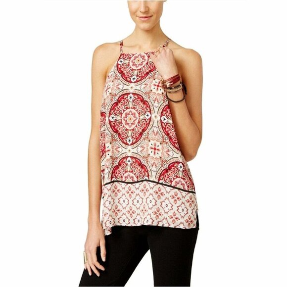 INC 'Aquatic Paisley' Printed Halter Top NWT 8 Petite - Picture 1 of 12